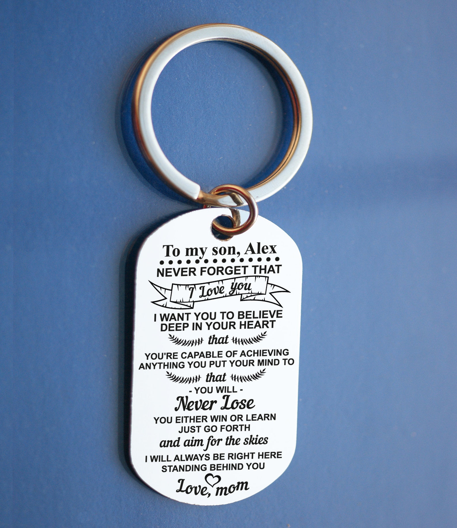 Custom mens keychain To My Son custom key fob GrandSon Gift Etsy