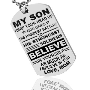 To my son gift mens gift Custom army dog tag personalized name Gift My Son poem gift  mens pendant necklace  son gift gifts for him boy gift
