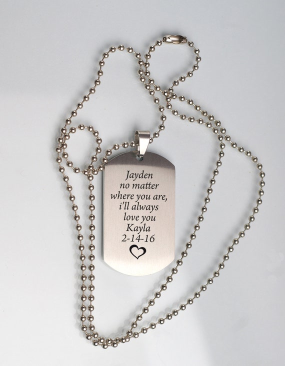 personalised dog tag necklace mens