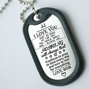 Custom mens Dog tag, My Son Pendant Necklace, boy Gift From mom, son pendant necklace, gift for son, mom present, gifts for him, boys gift,