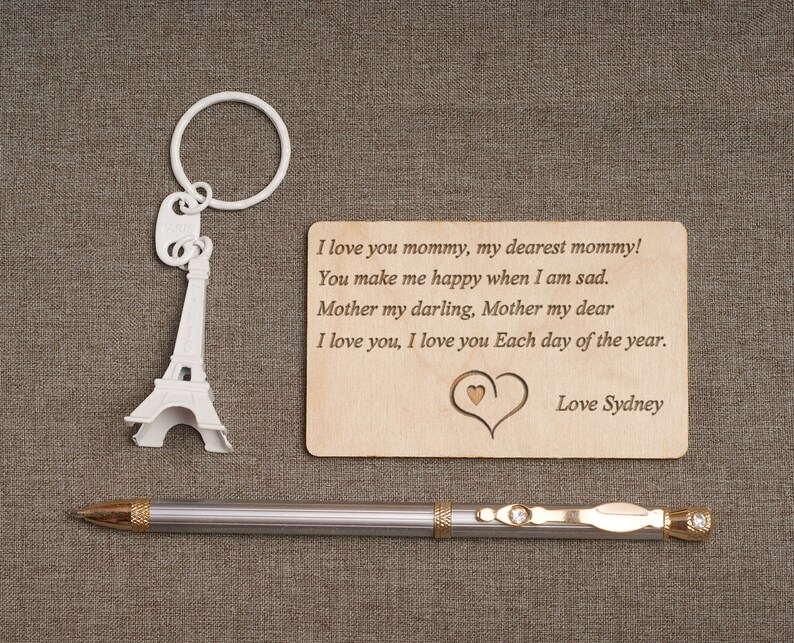 Gift for Mom Wallet card Mothers Day Gift Engraved Wallet Etsy