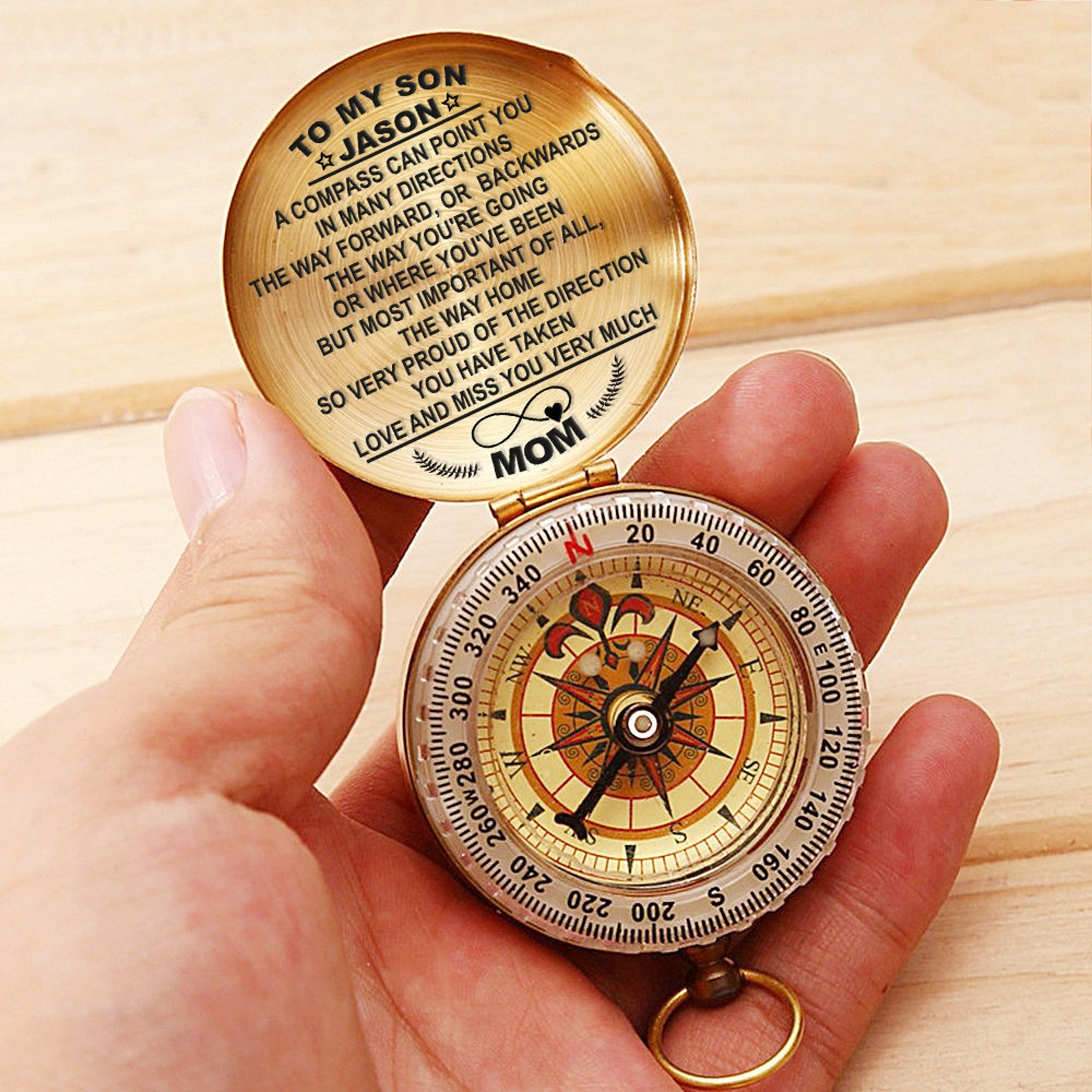 Son's custom compass To my son custom name Dad gift mens Etsy