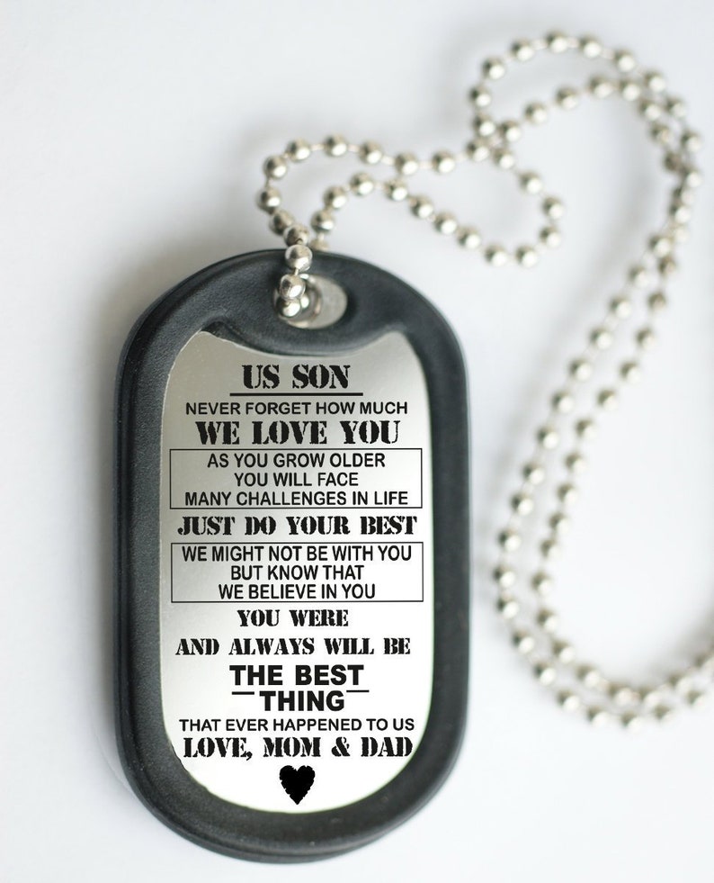 Dad Mom Custom Gift To Son Boys Dog Tag My Pendant