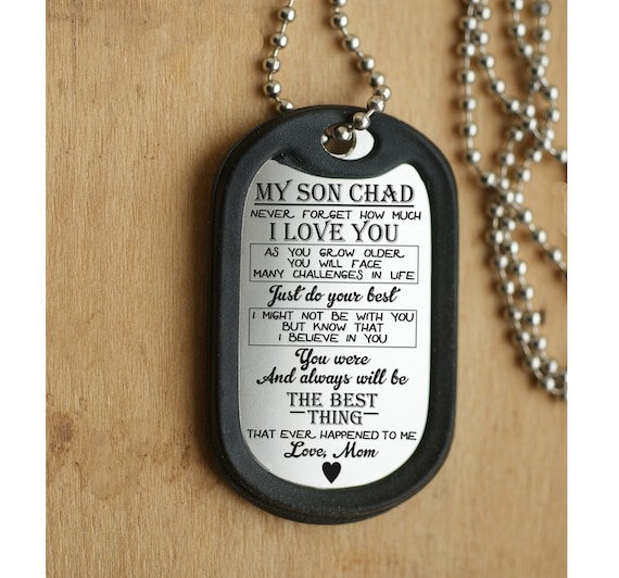 To My Son Personalized Dog Tag Chain