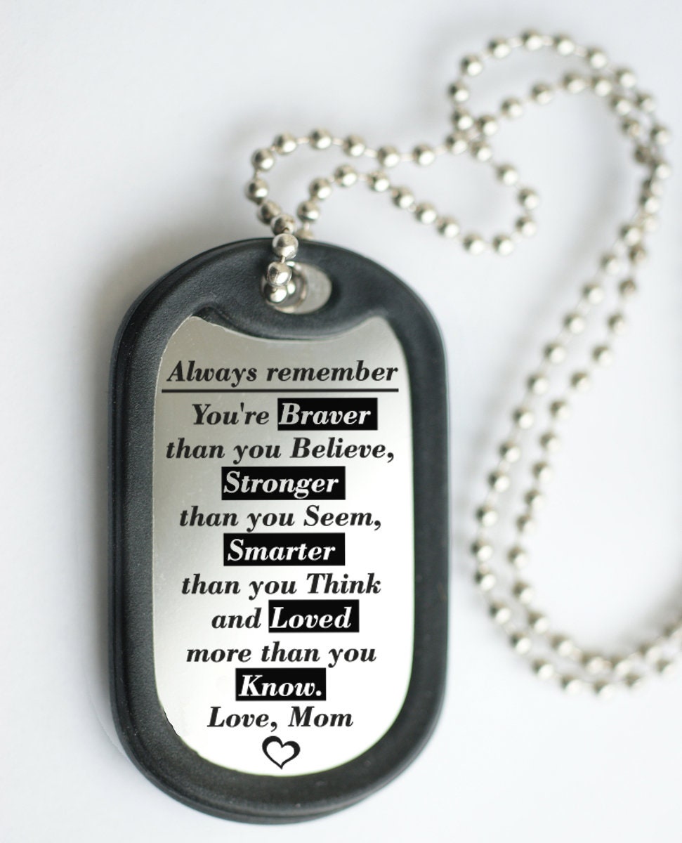 Custom Mens dog tag Gift for Son Pendant Necklace Son Gift Etsy