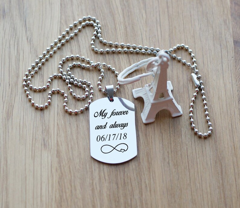 mens anniversary Pendant Necklace anniversary wedding necklace Custom Your text here DOG TAG Personalised mens dog tag pendant necklace