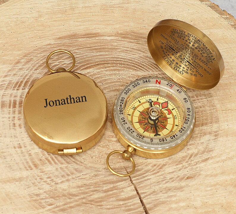 Engraved compass personalized compass mens gift To my son Etsy