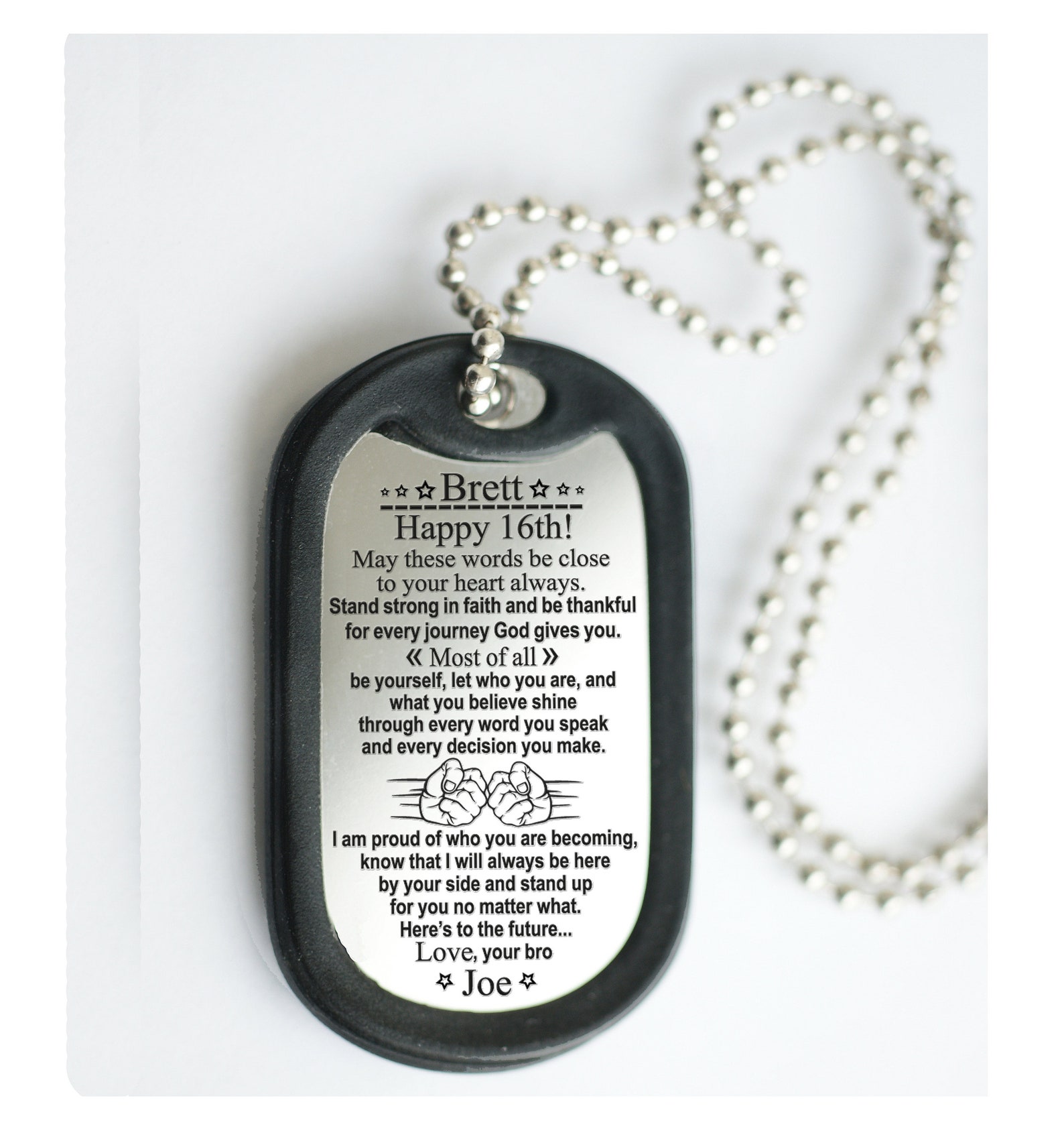 Custom brother Gift mens army Dog tag brother sister gift Etsy