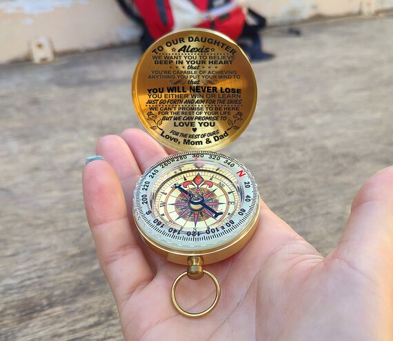 Engraved Compass, To My Daughter Gift Idea, My Daughter Mam Dad Gift