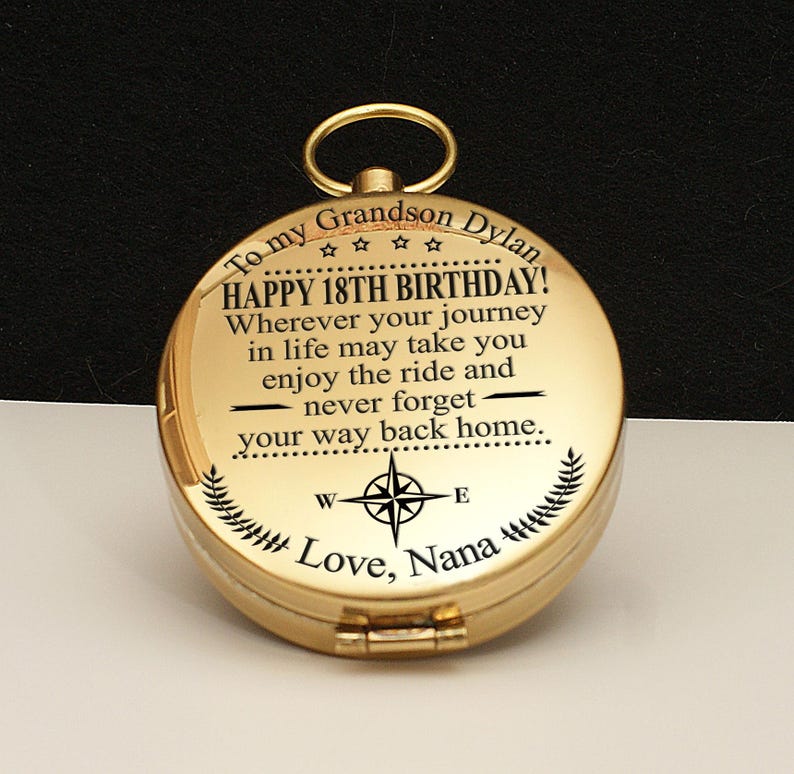 To My Grandson 18th Birthday, Grandson 16th Birthday, Copper Compass ...