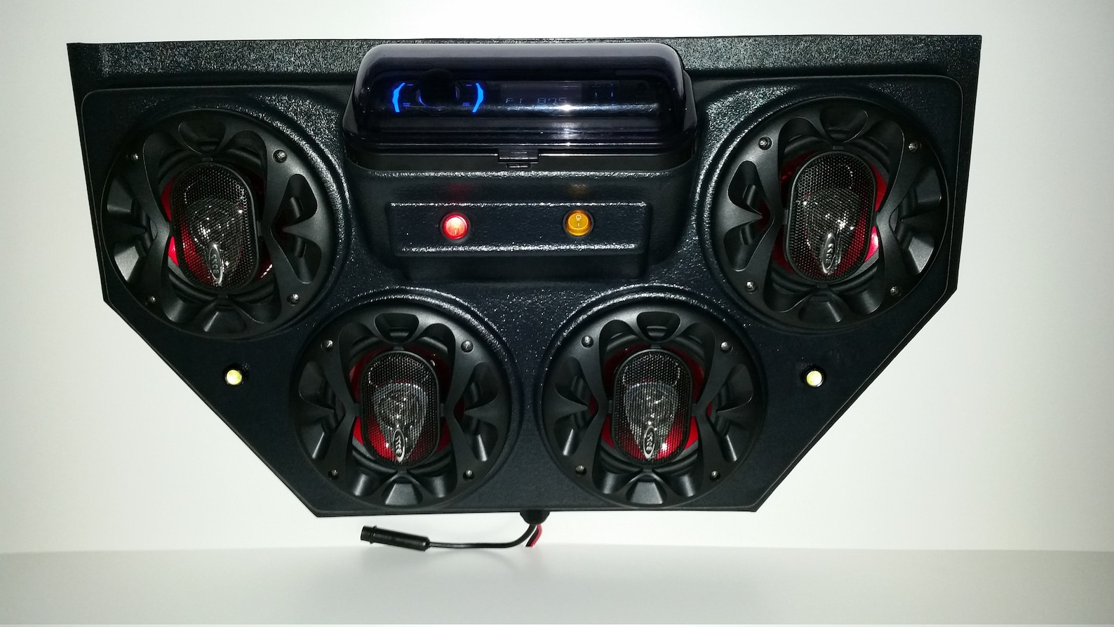 Golf Cart UTV Overhead Stereo Radio Console Bluetooth 4 Speaker Sound