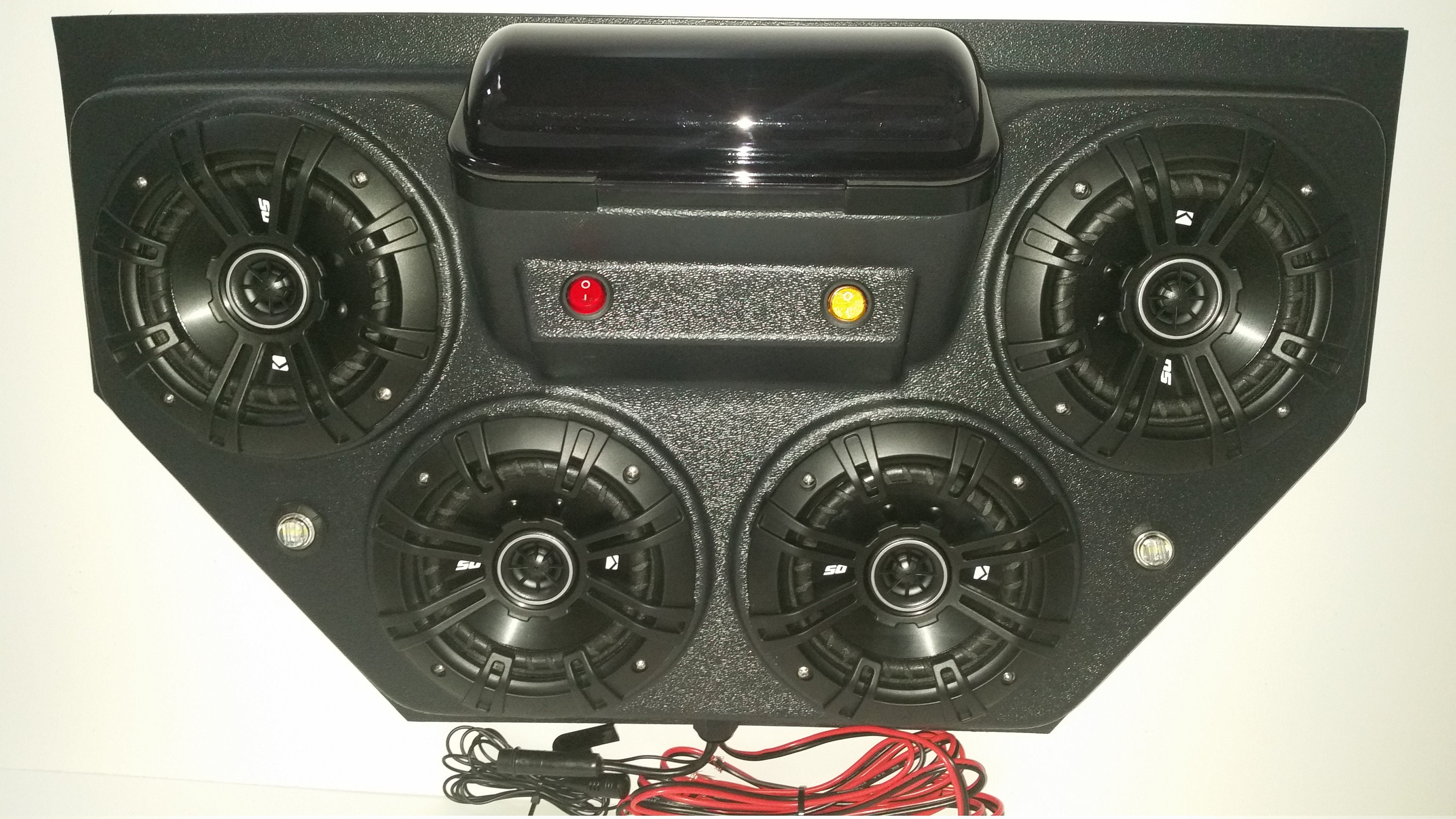 Golf Cart UTV Overhead Stereo Radio Console Bluetooth 4 Speaker JVC