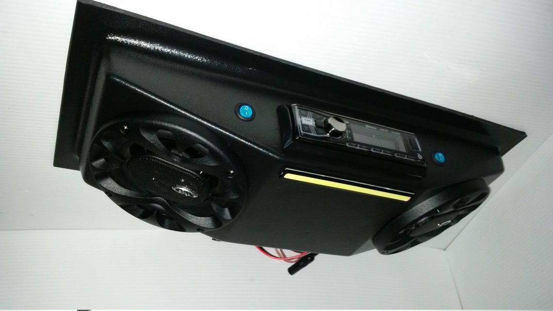 Universal Golf Cart UTV Overhead Radio Console With Bluetooth Stereo