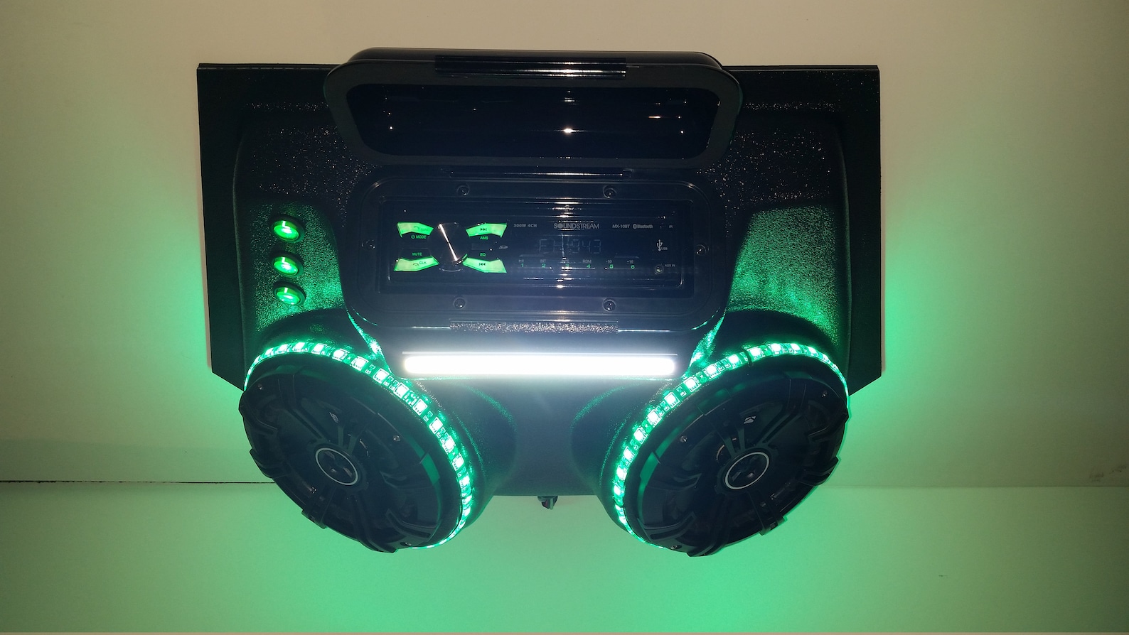 NEW Overhead Stereo Radio Console UTV Golf Cart Tractor 6.5 Kickers