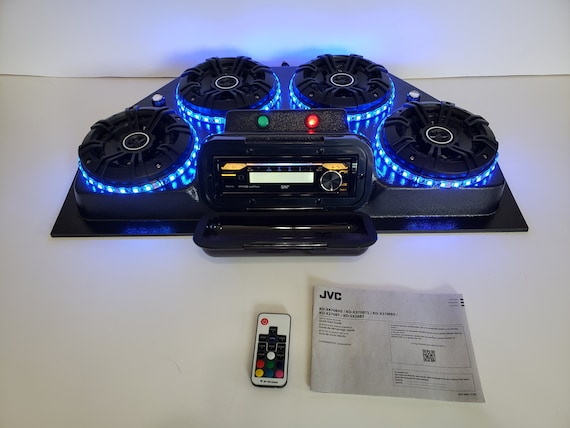 Golf Cart UTV Overhead Stereo Radio Console Bluetooth 4 Speaker