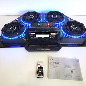 Golf Cart UTV Overhead Stereo Radio Console Bluetooth 4 Speaker JVC Kicker!