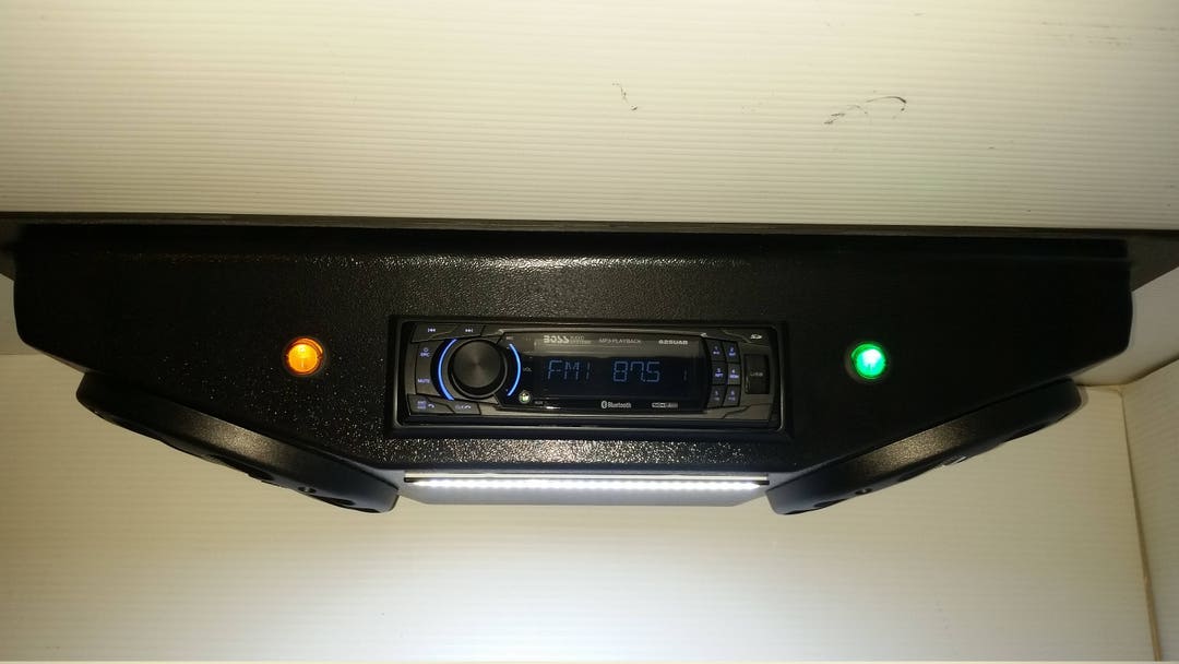 Golf Cart UTV Overhead Radio Console Stereo Enclosure With 6.5 Speakers