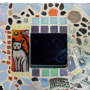 Colorful Cat Mosaic Mirror
