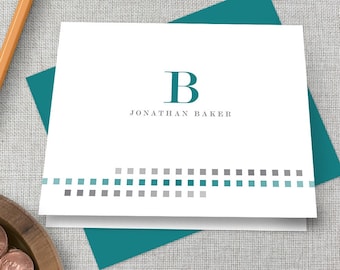 Herren Personalisiertes Briefpapier / Herren Personalisierte Schreibwaren / Herren Monogramm Schreibwaren / Herren Individuell Schreibwaren / Maskuline Grußkarten