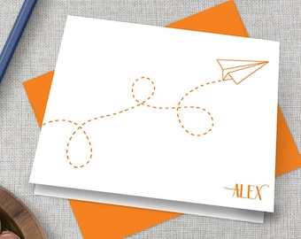 Personalized Stationery / Personalized Stationary Set / Paper Airplane Stationary / Children's Stationary / Personalized Thank You Cards