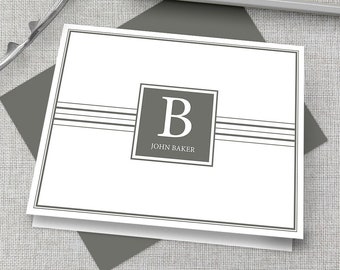 Men's Personalized Stationery / Men's Personalized Stationary / Men's Monogram Stationary / Men's Custom Stationary / Masculine Note Cards