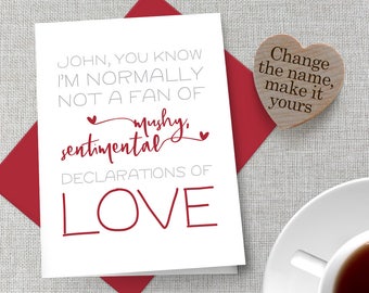 Personalized Valentine's Day Card / Customized Valentine's Day Card / Funny Valentine's Day Card / Personalized Anniversary Card / Love Card