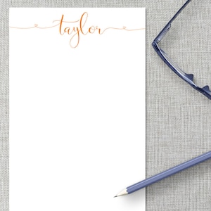 Personalized Notepad / Monogram Notepad / Calligraphy Hearts Custom Notepad / Customized Notepad / Simple Elegant Personalized Notepad Gift