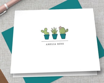 Personalized Stationery / Personalized Stationary Set / Personalized Cactus Thank You Note Card / Custom Cactus Thank You Note Card Set