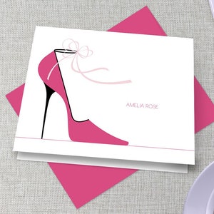 Personalized Stationery / Personalized Stationary Set / High Heels Custom Stationary / Stiletto Stationary / Girl's Personalized Thank You