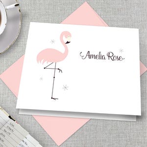 Personalized Flamingo Stationery / Personalized Flamingo Stationary Set / Pink Flamingo Note Cards / Florida Flamingo Thank You Cards
