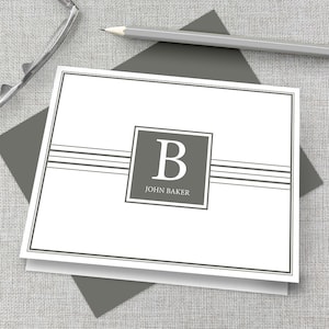 Men's Personalized Stationery / Men's Personalized Stationary / Men's Monogram Stationary / Men's Custom Stationary / Masculine Note Cards