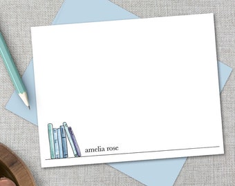 Personalized Book Stationery / Personalized Book Stationary / Custom Book Stationary / Personalized Book Thank You Note / Flat Note Card