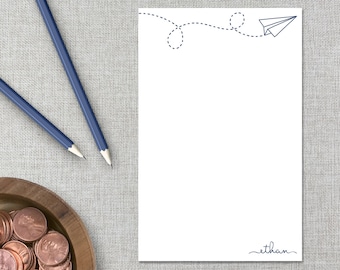 Personalized Notepad / Monogram Notepad / Paper Airplane Custom Notepad / Teacher Gift / Personalized Teacher Gift / Custom Airplane Gift