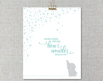 Twinkle Little Star Customized Nursery Décor / Custom Nursery Print / New Baby Gift / Baby Shower Gift / Nursery Wall Décor / Baby Art Print