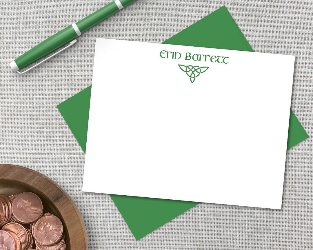 Irish Monogram R Personalized Stationery / Personalized Celtic Stationary Set / Irish ...