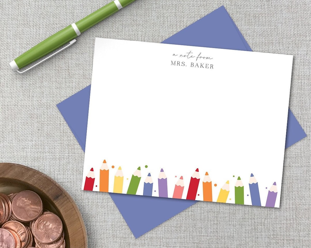 Personalized Stationery / Personalized Stationary Set / Teacher's Gift