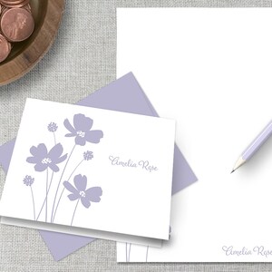 Personalized Notepad + Stationery Set / Personalized Stationary + Notepad / Monogram Notepad + Note Card Set / Flower Custom Notepad Set