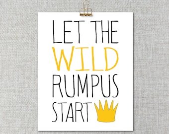 Wild Rumpus Children's Room Décor / Custom Playroom Print / Wild Rumpus Children's Gift / Wild Things Wall Art / Wild Rumpus Wall Art Print