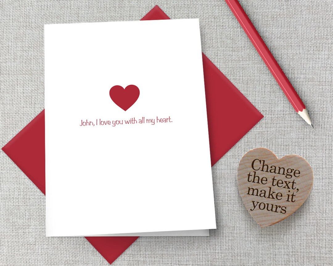 Personalized Valentine's Day Card / Customized Valentine's Day Card ...