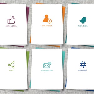 Funny Social Media Note Cards / Funny Internet Note Cards / Facebook ...