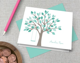 Personalized Stationery / Personalized Stationary / Children's Stationary / Couple's Stationary / Tree Swing Personalized Thank You Notes
