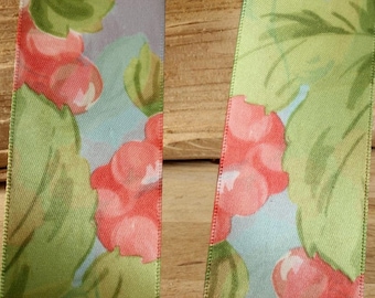 1.5 Gorgeous GreenBlue Vintage Doubled sided Offray Ribbon 39mm 1 x 2.5M LEFT