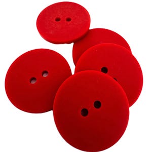 5 boutons rouges de 25 mm
