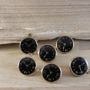 3 or 6 metal black/white face shank clock buttons 20mm 3/4 or 15mm Pack of 6 Black 20mm