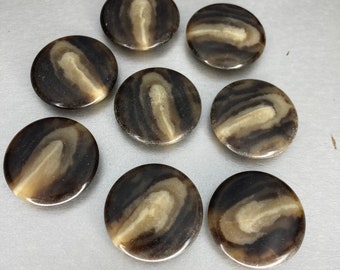 1950s x 30mm horn effect brown coat buttons