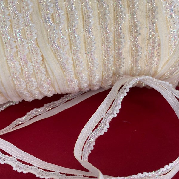 10mm Narrow Lace Trim Ivory great for dolls clothes, lingerie, Luna Lapin etc