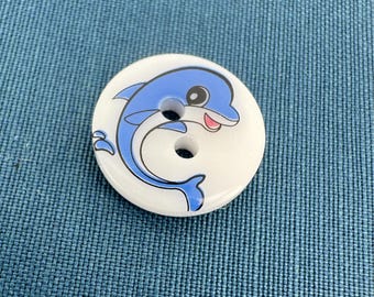 Dolphin buttons 2 hole 10 x 13mm kids clothing, sewing, knitting etc