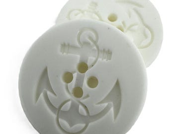 6 x 30mm White Nylon Anchor Button