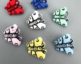8 x Butterfly button 16mm choice of colours