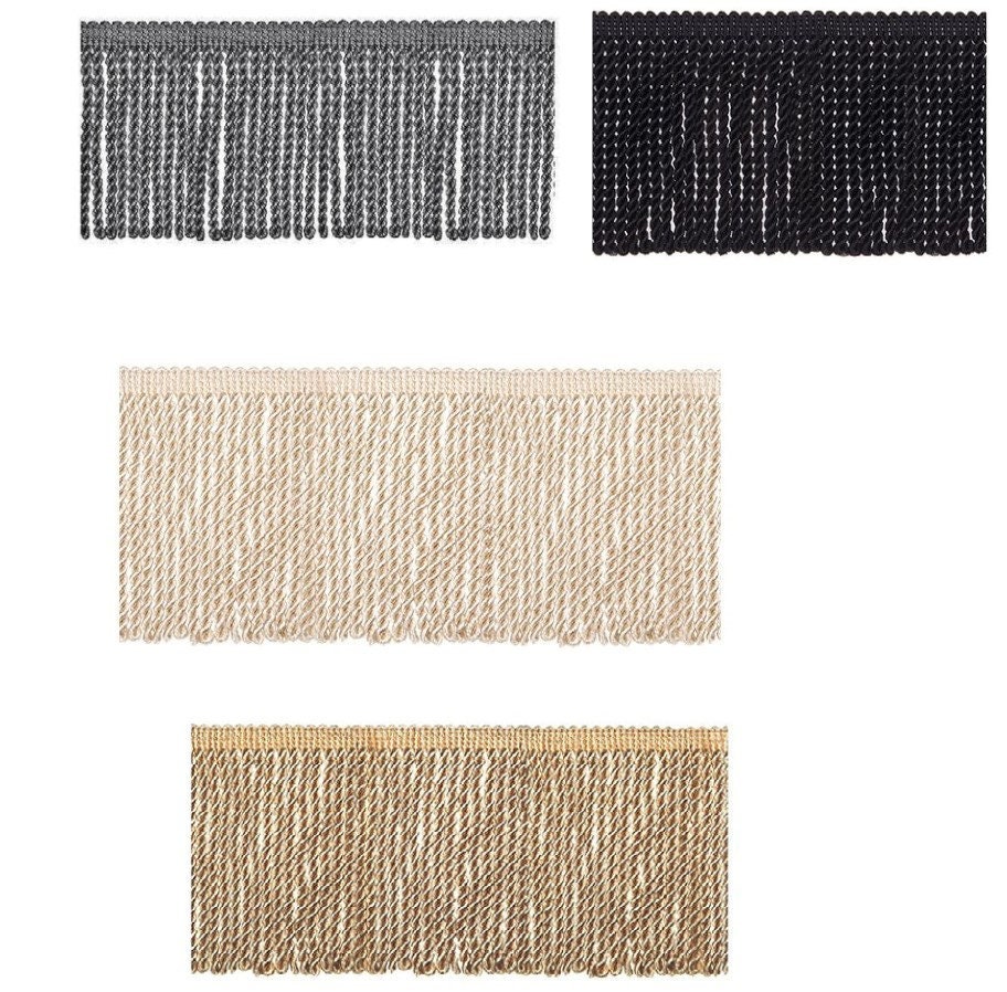 Light Gold Fringe Trim, Metallic Fringing for Lampshades Costumes Bags  Clothing, 5cm 2 Inch Wide 